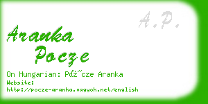 aranka pocze business card